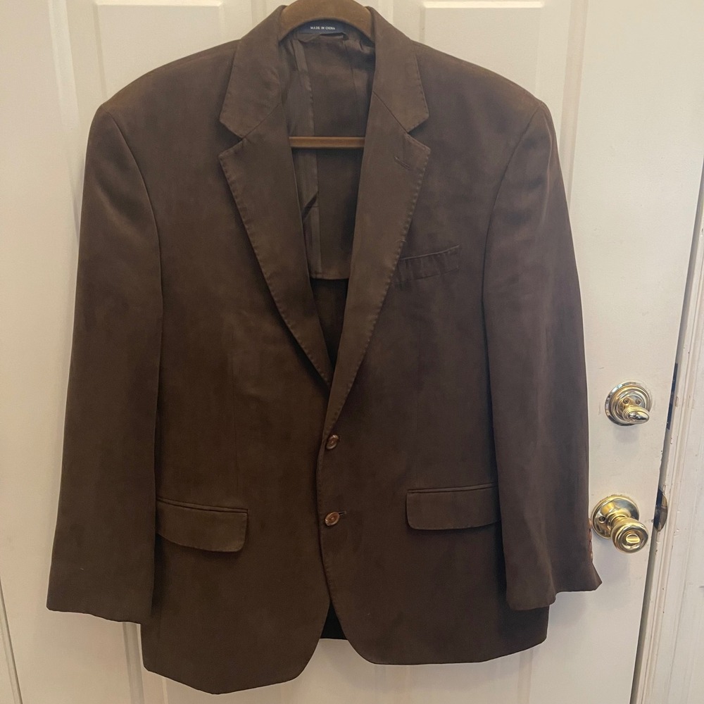 Ralph Lauren Mens Brown UltraSuede Blazer Sport Coat 41R Preppy Academia Classic